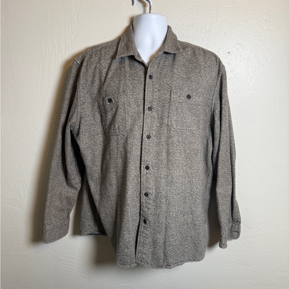 Grayers Heritage Flannel Gray Heather 100% Cotton Button Down Shirt Size XXL
